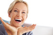 Beautiful young woman in happy mood