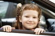 Cute little girl in a car Cute little girl in a car
