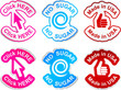 Set of color labels.