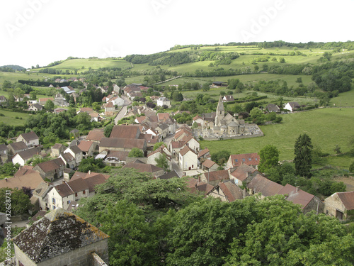 Photo: Hills and medieval village of Rochepot in France Hills and medieval village of Rochepot in France