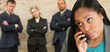 Photo: Business Woman on Cordless Phone Business Woman on Cordless Phone