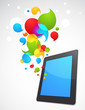 Colorful vector smart phone with speech bubbles Colorful vector smart phone with speech bubbles