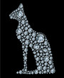 Vector shiny diamond cat on black background Vector shiny diamond cat on black background