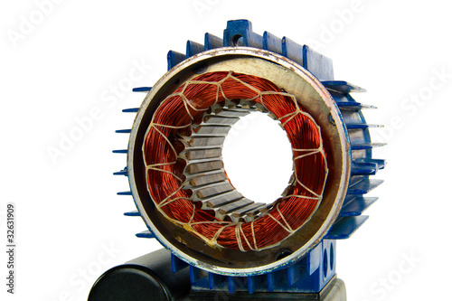 Photo: Motor, isolated on a white background Motor, isolated on a white background