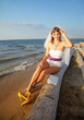 Photo: bride on sea shore bride on sea shore