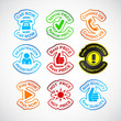 Set of color labels.