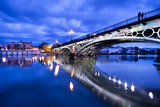 Sevillie, romantic panorama of the bridge and the riverside - Fine Art prints