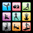 Fitness buttons set Fitness buttons set