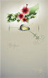 Greeting card with embroidered flowers