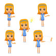 set of funny cartoon housewife
