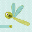 Greeting card with Dragonfy - for scrapbook, invitation, celebra