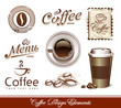 Vector set of coffee design elements