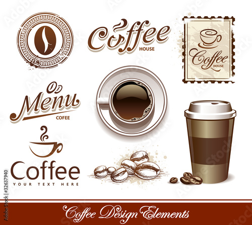 Vettoriale: Vector set of coffee design elements Vector set of coffee design elements