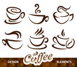Vector set of coffee design elements