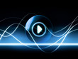 music sound concept audio waves play button