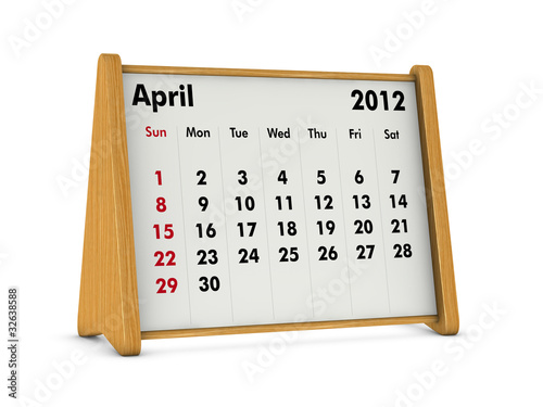 calendar april 2012. april 2012 - desk calendar © lucadp #32638588. april 2012 - desk calendar