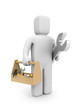 Worker with toolbox