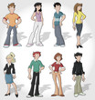 Group of funny cartoon people Group of funny cartoon people