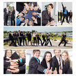 Business Collage, Frauen und Männer im Büro