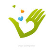 logo entreprise, logo main, coeur logo entreprise, logo main, coeur