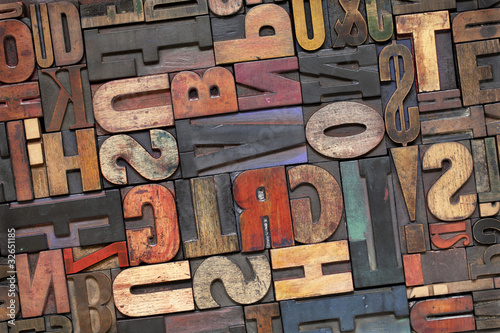 Photo: letterpress wood type with ink patina letterpress wood type with ink patina