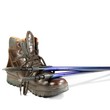 Foto: Wanderschuh mit Stöcken Wanderschuh mit Stöcken