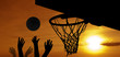 Basketball at sunset