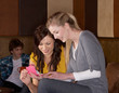 Young friends in café