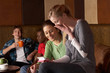 Young friends in café