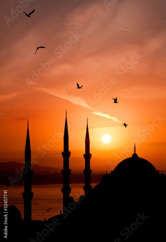 Photo: Night view of mosque, Istanbul Night view of mosque, Istanbul
