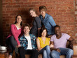 Young friends in café