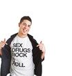 Cool teeanger with funny shirt