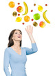 Frau greift in Obst Frau greift in Obst