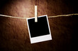 Empty instant photo on grunge background