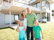 Happy family and their house Happy family and their house