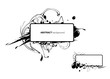 Abstract background with black splashes and bubbles
