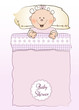 baby shower invitation with a child sleeping in his crib