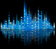 blue digital sound equalize isolated on black background