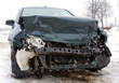 The car after failure in a winter season (in a city)