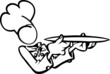 Koch mit Tablett