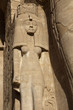 Nefertari on the colossal statue of Rameses II at Abu Simbel