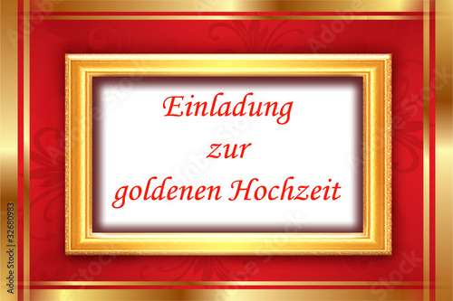 Illustration: einladung zur goldenen hochzeit, karte, schild einladung zur goldenen hochzeit, karte, schild
