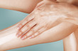Beautiful wet feet, women legs and hand Beautiful wet feet, women legs and hand