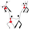 Vector: Dancing man and woman, set, stick figure Dancing man and woman, set, stick figure