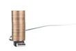 Golden coins stack on USB cable