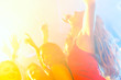Party people dancing in disco club