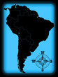 Map of South America on the old background