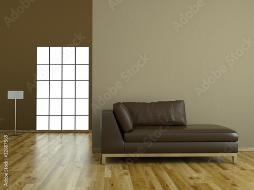 Illustration: braunes Ledersofa modernes Design braunes Ledersofa modernes Design