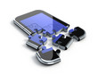 3D concept with smartphone puzzle 3D concept with smartphone puzzle