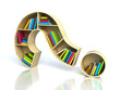 Question mark with books - search answer concept